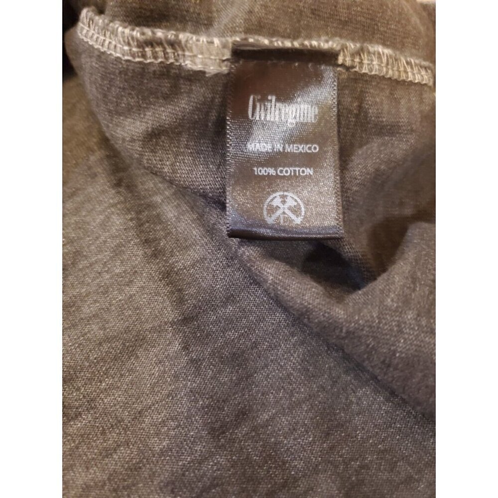 Civil Regime Shirt Mens‎ Sz Medium Distressed Hems Dark Gray Back Logo 1/500 - Picture 5 of 9